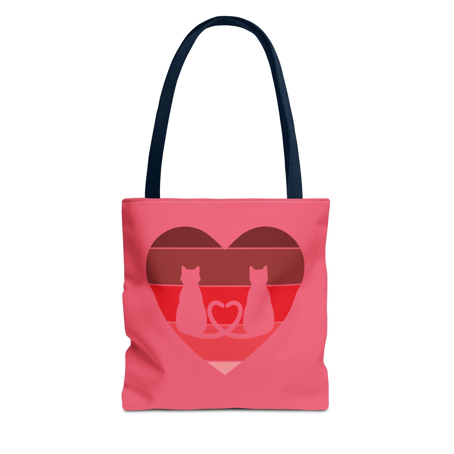 Cat Tail Love Retro Heart Tote Bag