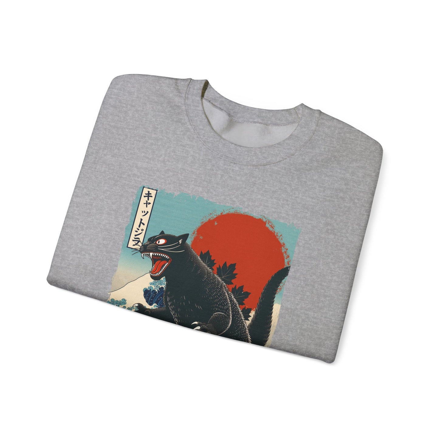 Catzilla Japanese Art Crewneck Sweatshirt