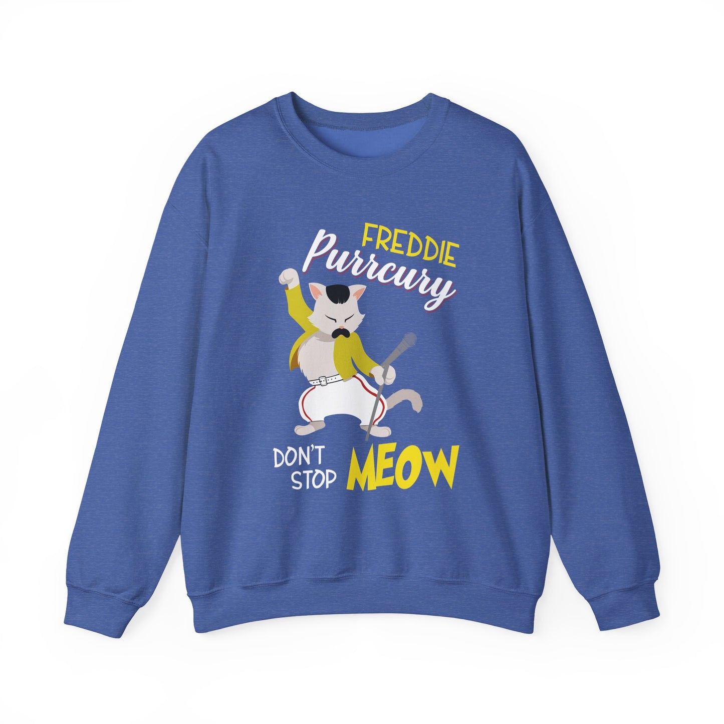 Freddie Purrcury Don’t Stop Meow Crewneck Sweatshirt