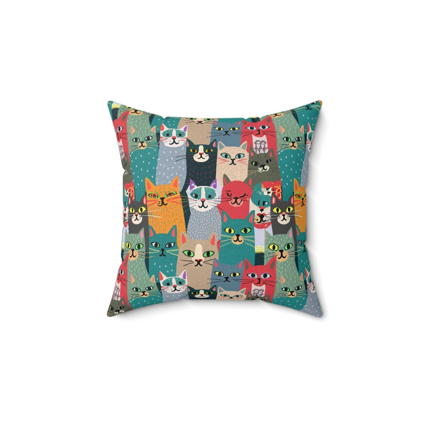Whisker Wonderland Faux Suede Square Pillow