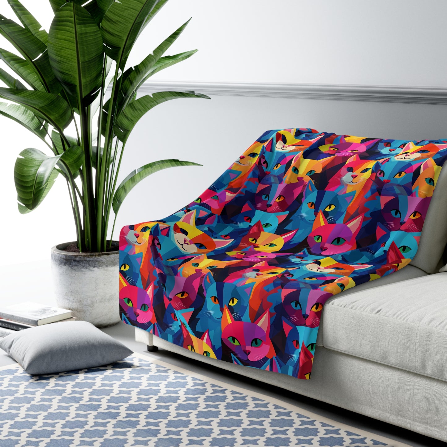 Prismatic Paws Sherpa Fleece Blanket