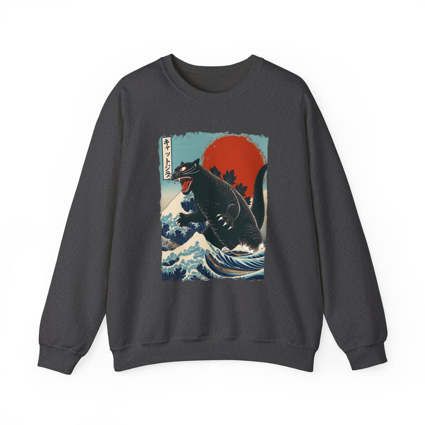 Catzilla Japanese Art Crewneck Sweatshirt