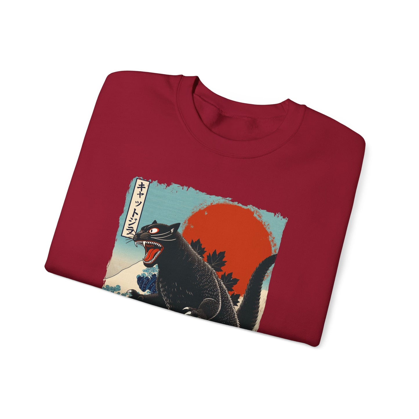 Catzilla Japanese Art Crewneck Sweatshirt