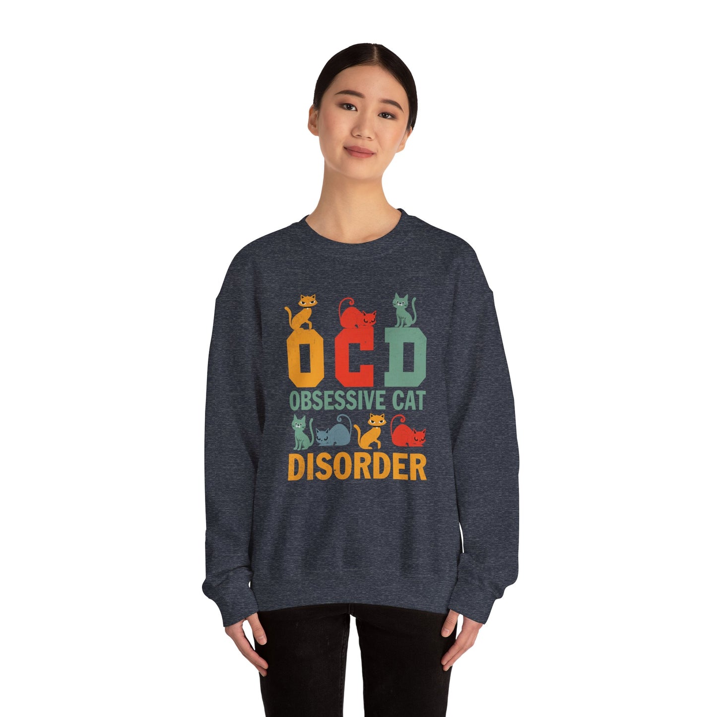OCD Obsessive Cat Disorder Crewneck Sweatshirt