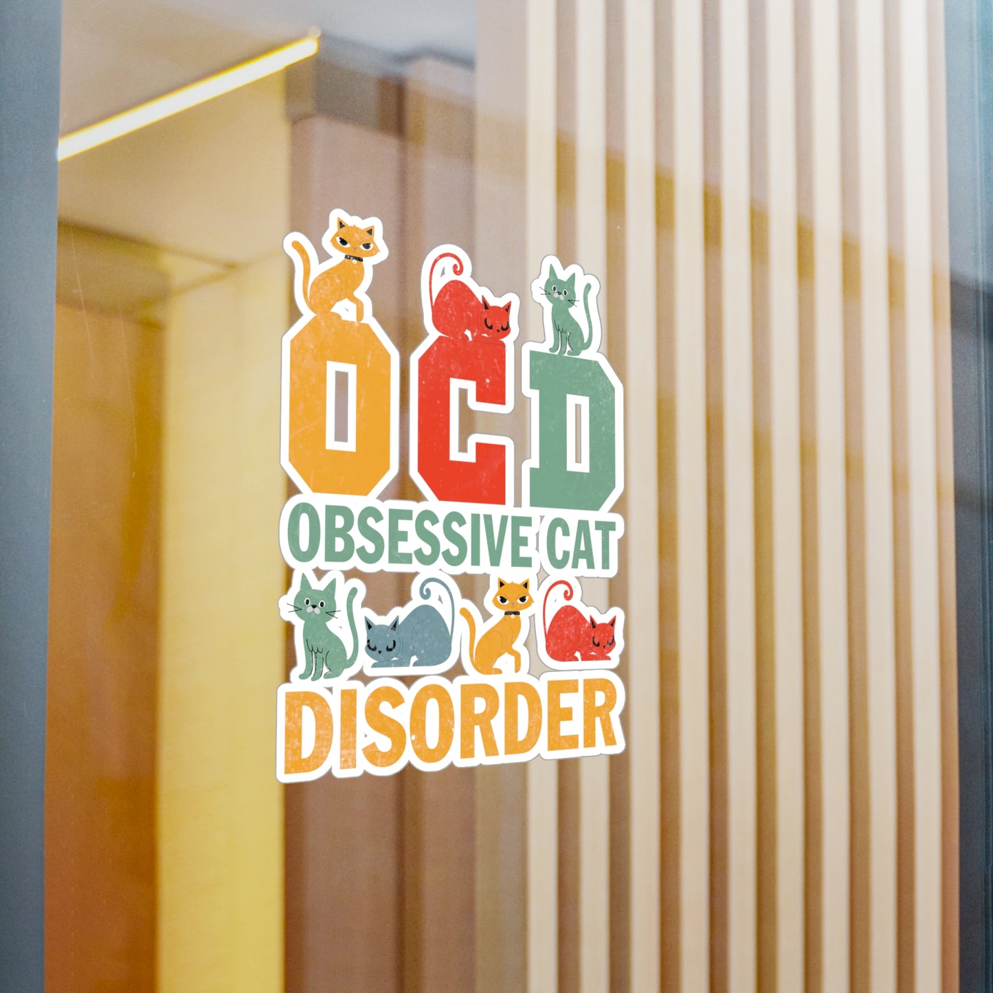 OCD Obsessive Cat Disorder Vinyl Decal