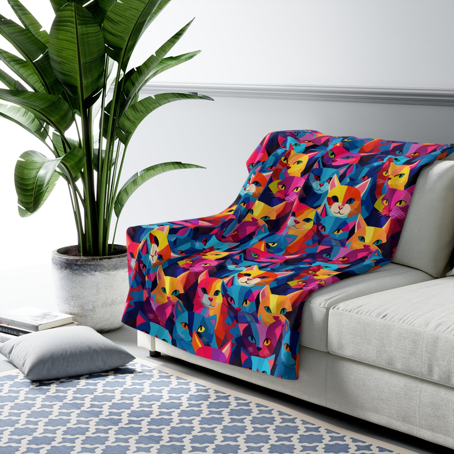 Prismatic Paws Sherpa Fleece Blanket