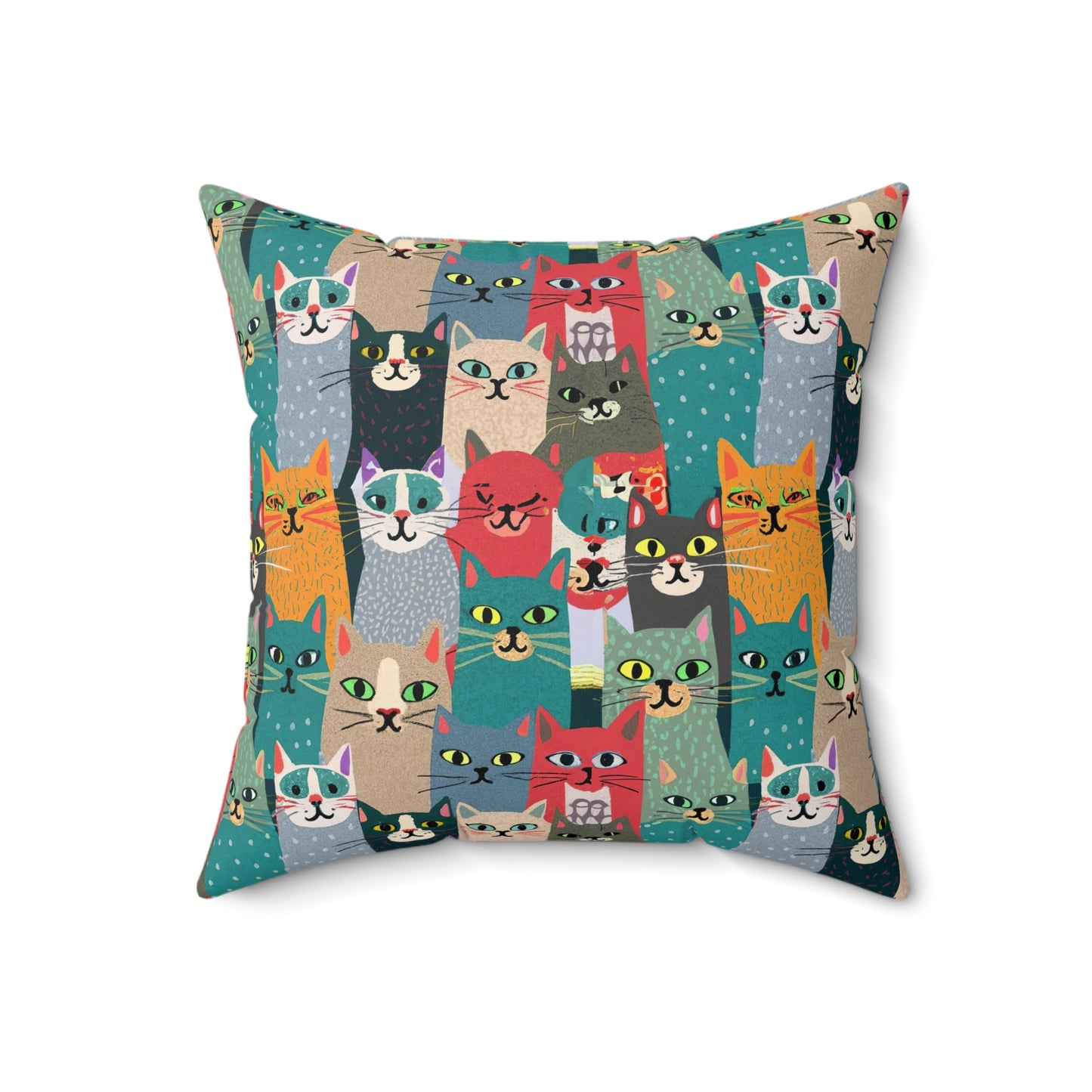 Whisker Wonderland Faux Suede Square Pillow