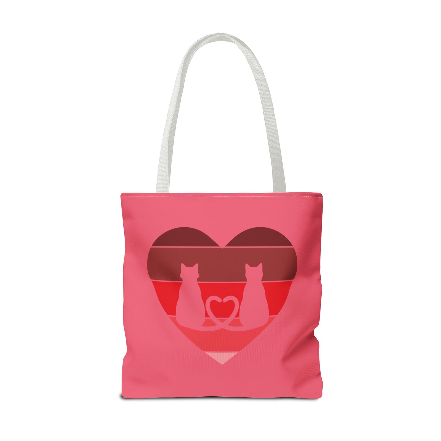 Cat Tail Love Retro Heart Tote Bag