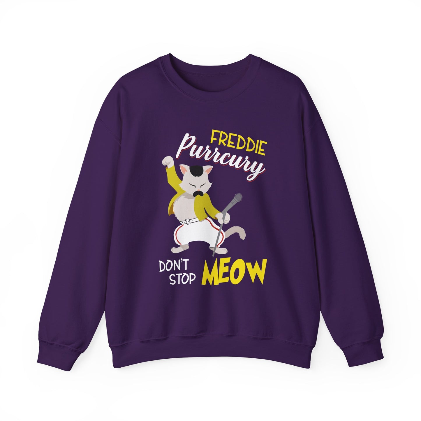 Freddie Purrcury Don’t Stop Meow Crewneck Sweatshirt