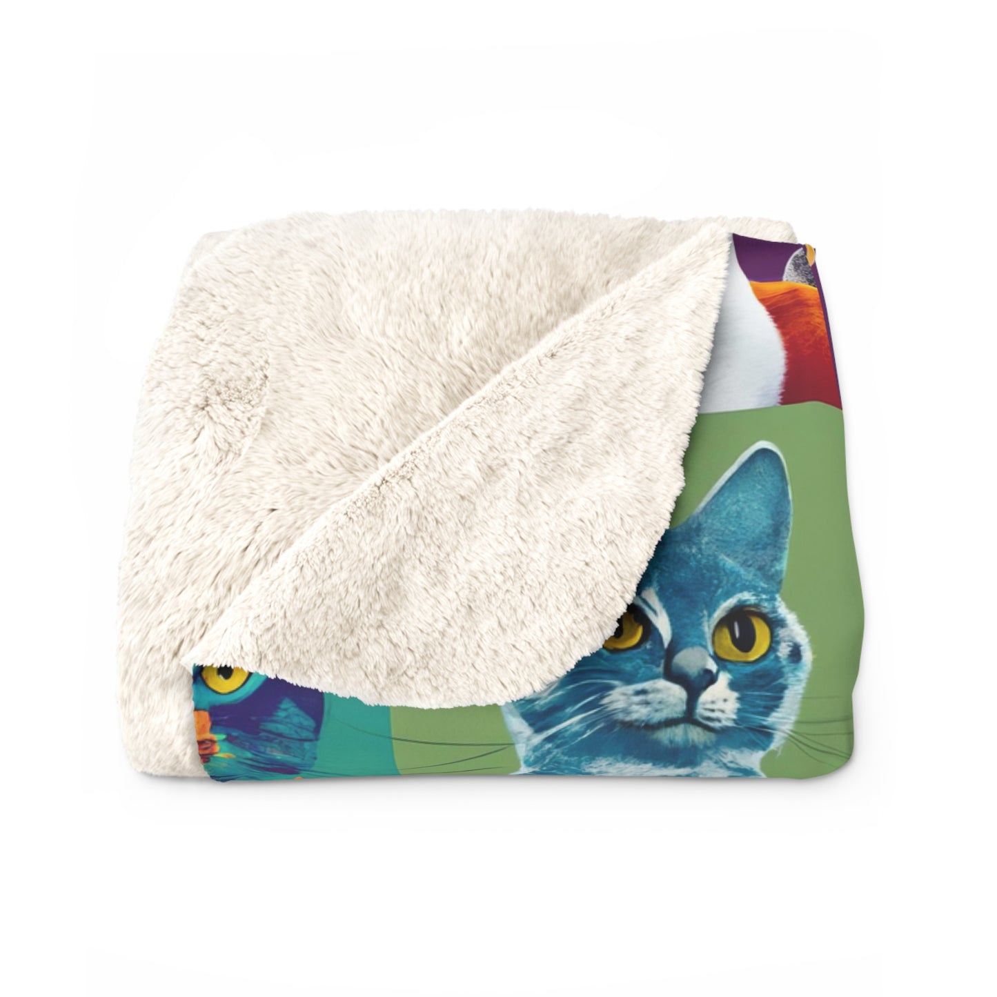 Catty Warhol Sherpa Fleece Blanket
