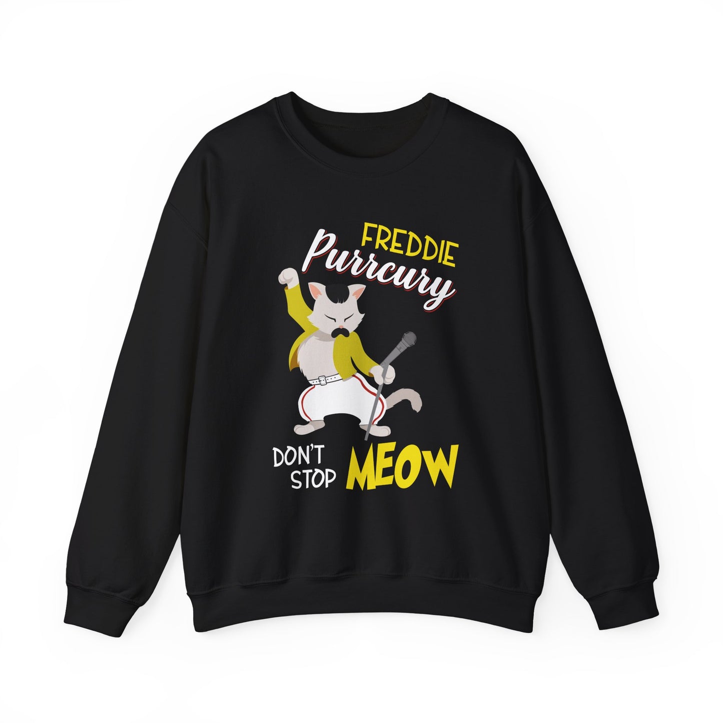 Freddie Purrcury Don’t Stop Meow Crewneck Sweatshirt