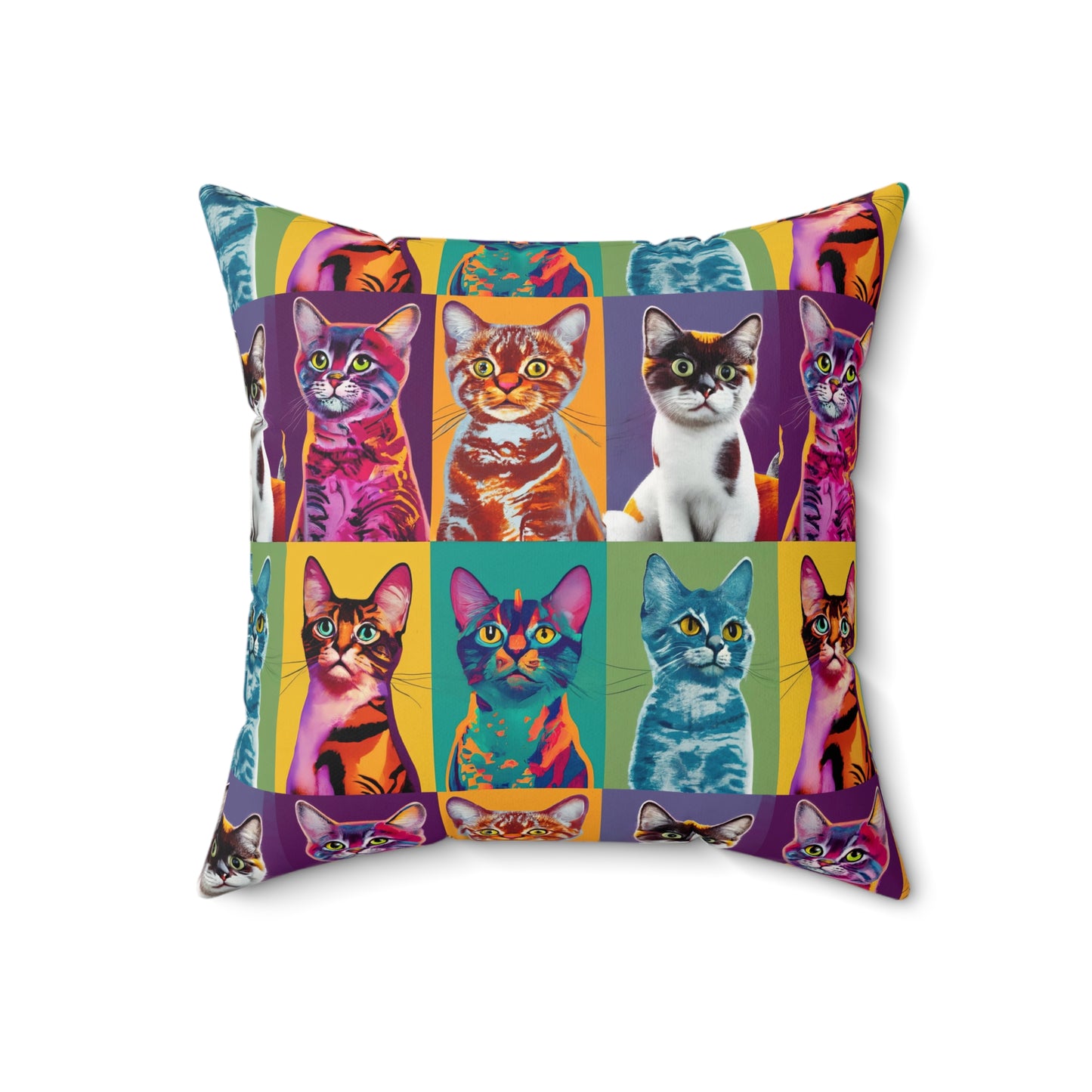 Catty Warhol Faux Suede Square Pillow