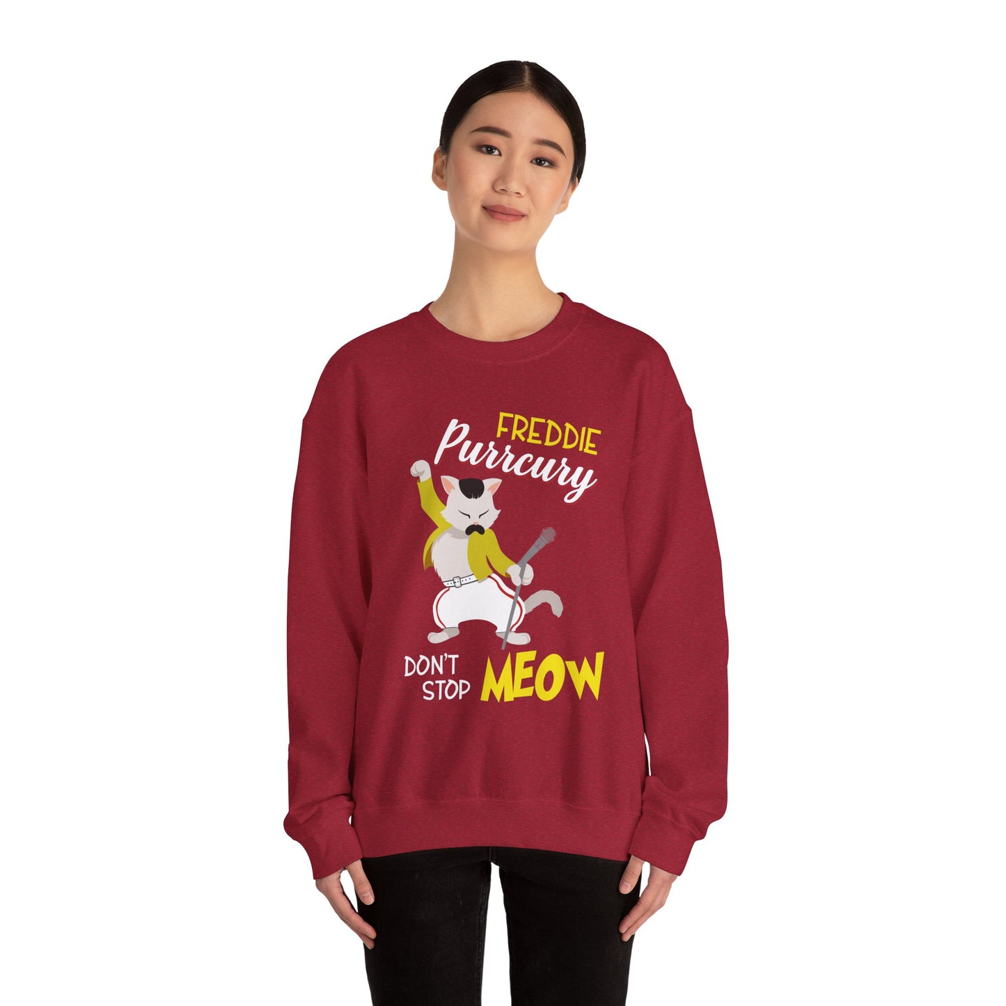 Freddie Purrcury Don’t Stop Meow Crewneck Sweatshirt