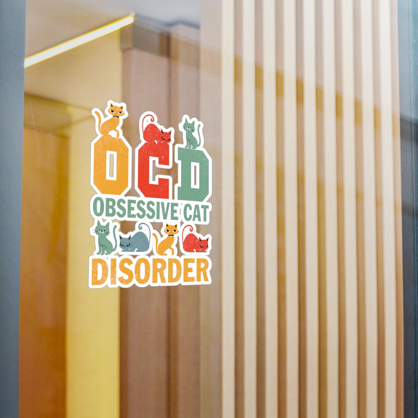 OCD Obsessive Cat Disorder Vinyl Decal