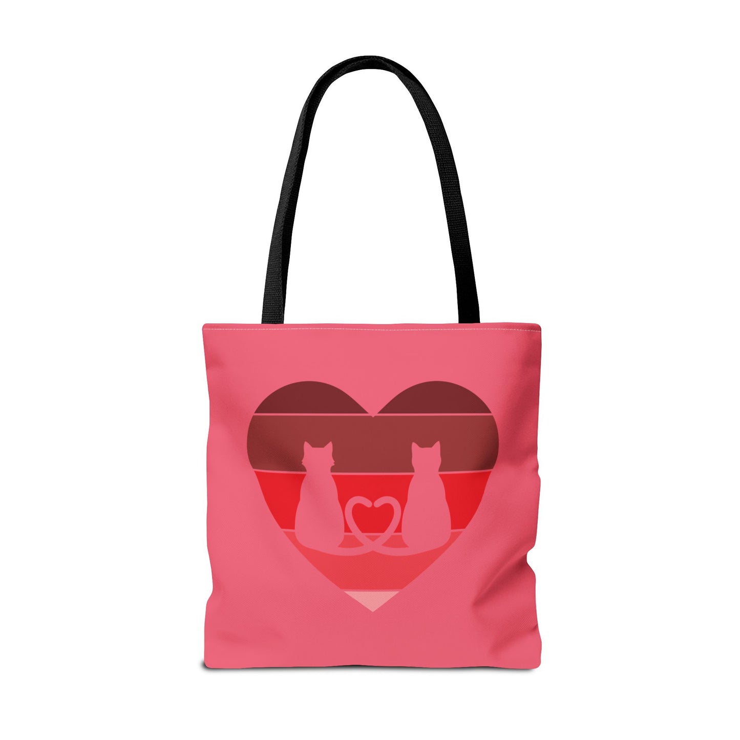 Cat Tail Love Retro Heart Tote Bag