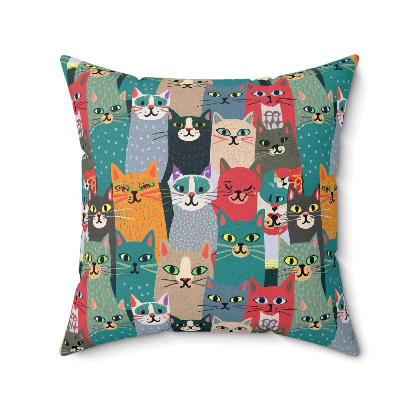 Whisker Wonderland Faux Suede Square Pillow