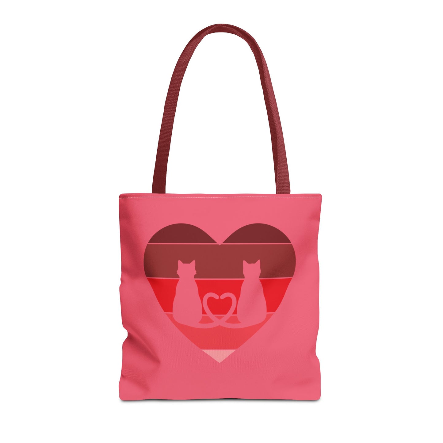 Cat Tail Love Retro Heart Tote Bag
