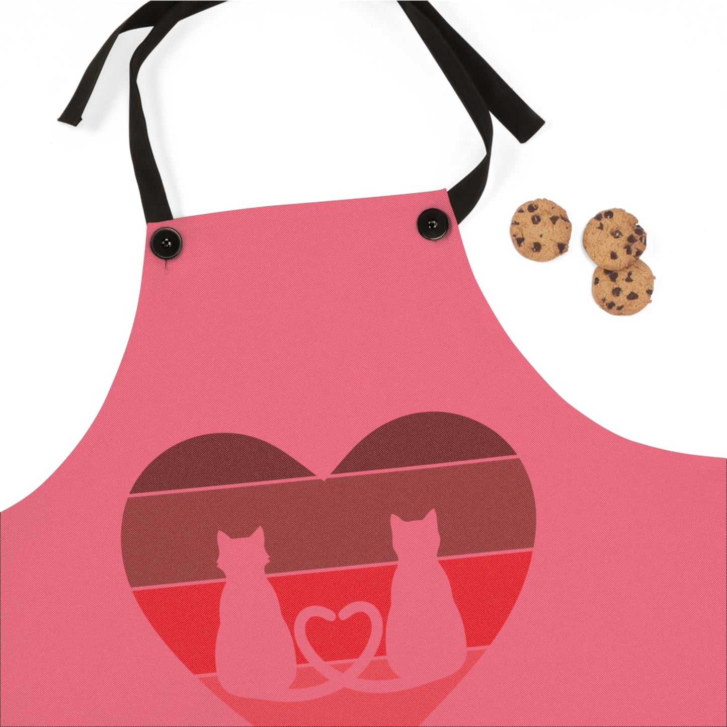 Cat Tail Love Retro Heart Apron