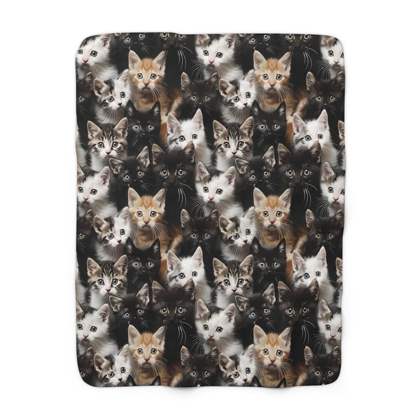Cozy Kitten Crowd Sherpa Fleece Blanket