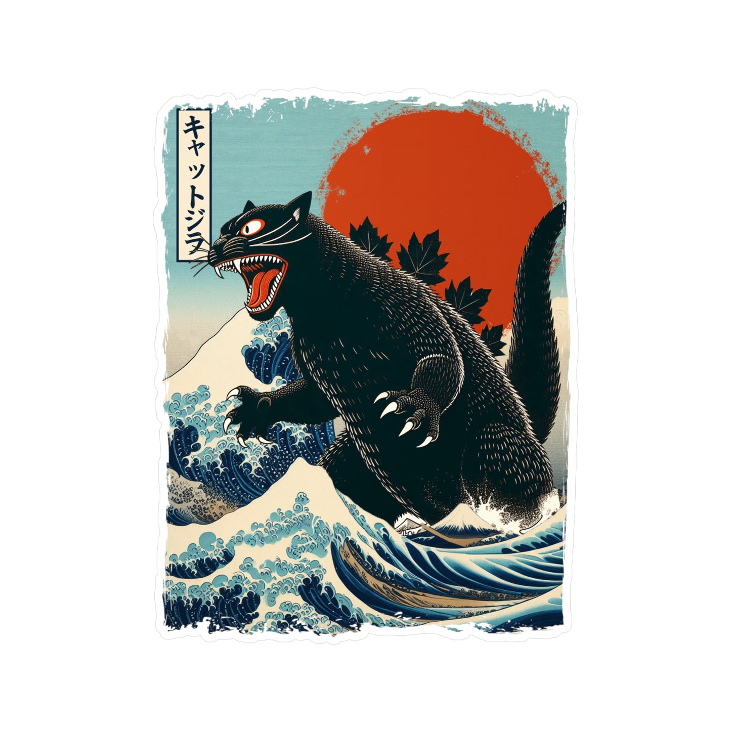 Catzilla Japanese Art Vinyl Decal