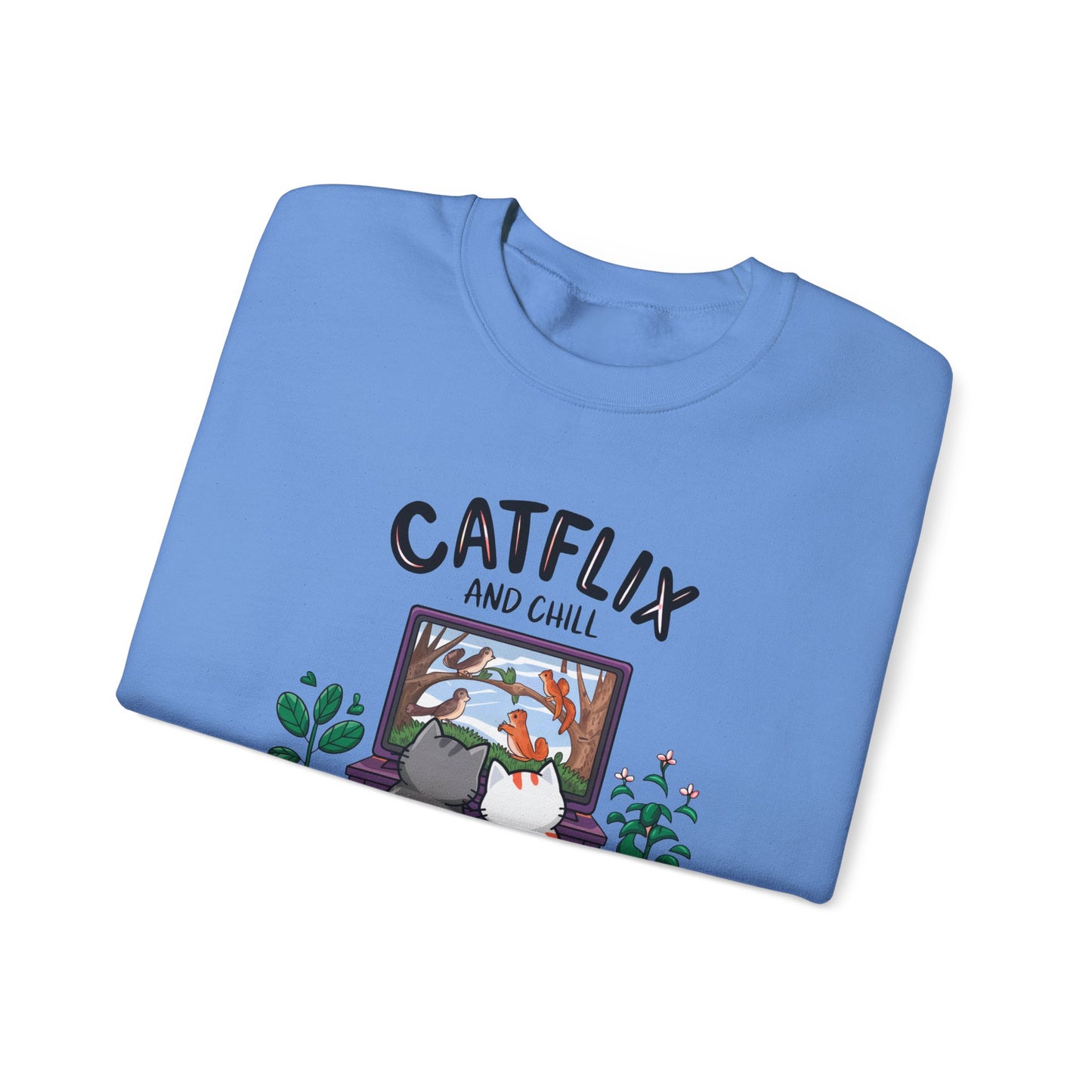 Catflix And Chill Crewneck Sweatshirt