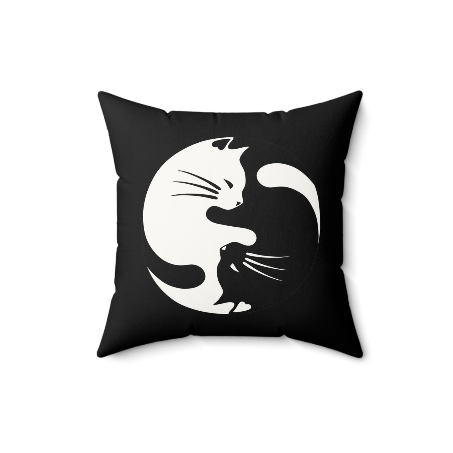 Yin Yang Kitties Faux Suede Square Pillow