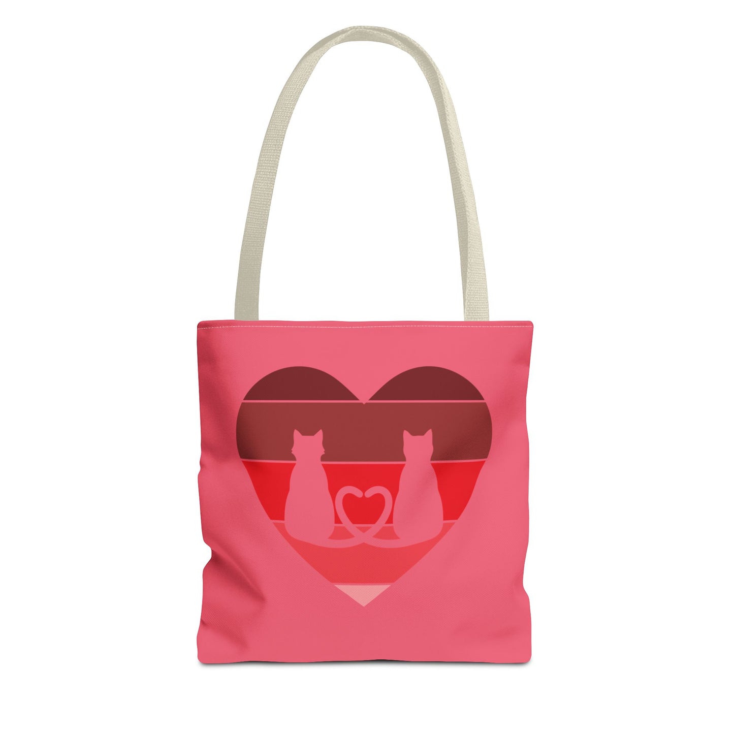 Cat Tail Love Retro Heart Tote Bag