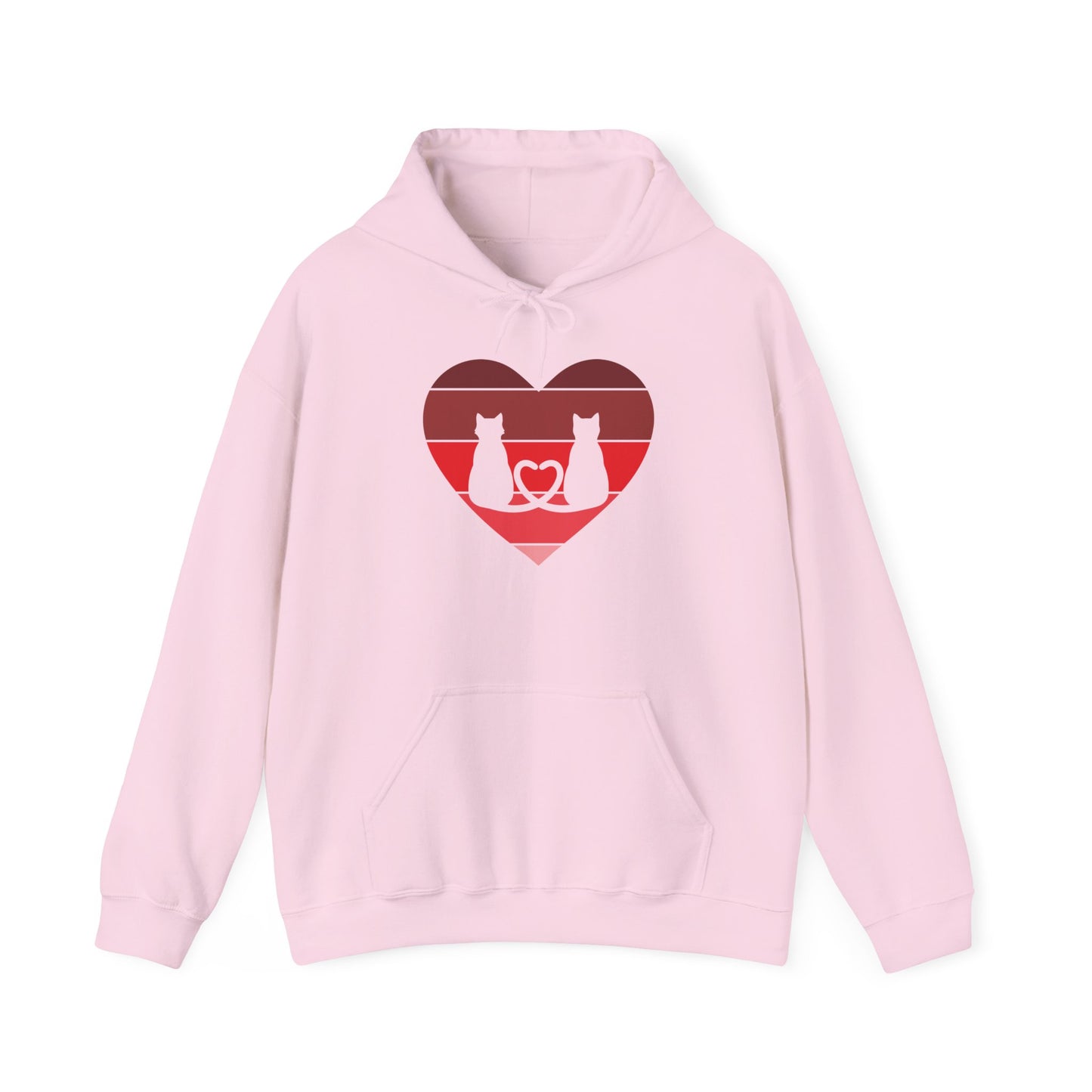 Cat Tail Love Retro Heart Hoodie Sweatshirt