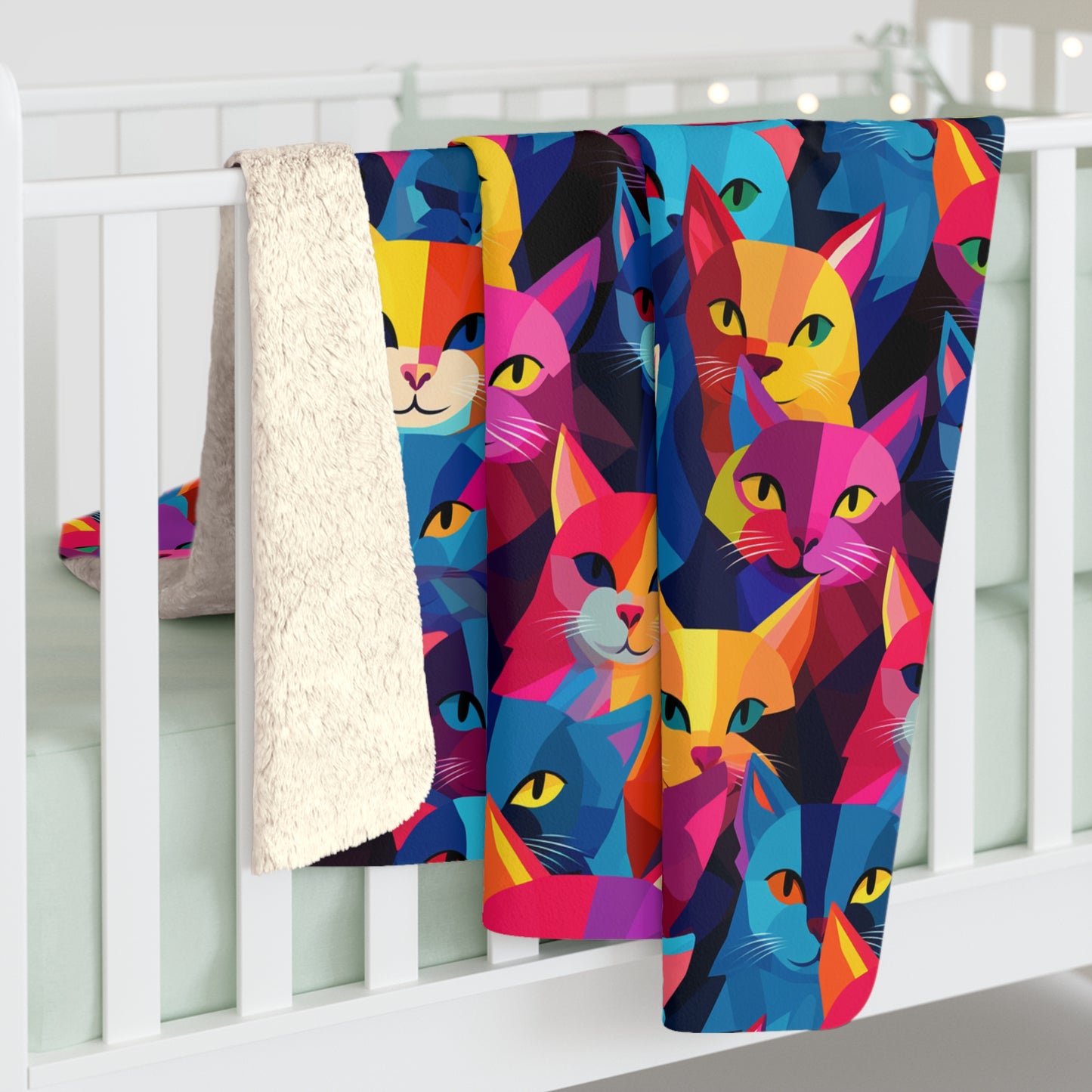 Prismatic Paws Sherpa Fleece Blanket