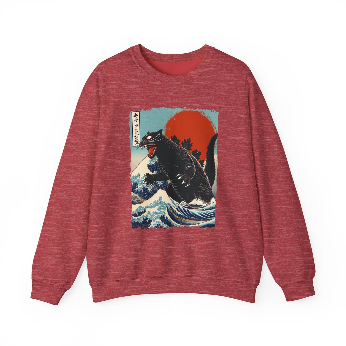 Catzilla Japanese Art Crewneck Sweatshirt