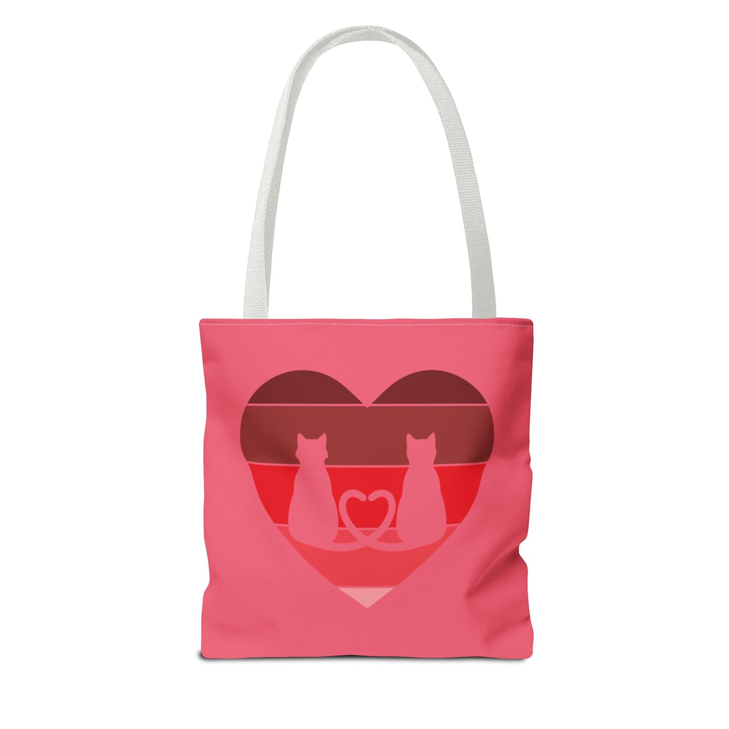 Cat Tail Love Retro Heart Tote Bag