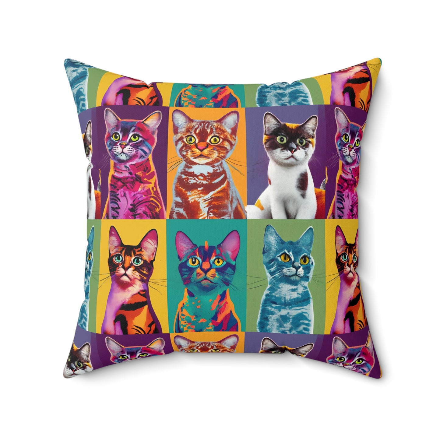 Catty Warhol Faux Suede Square Pillow