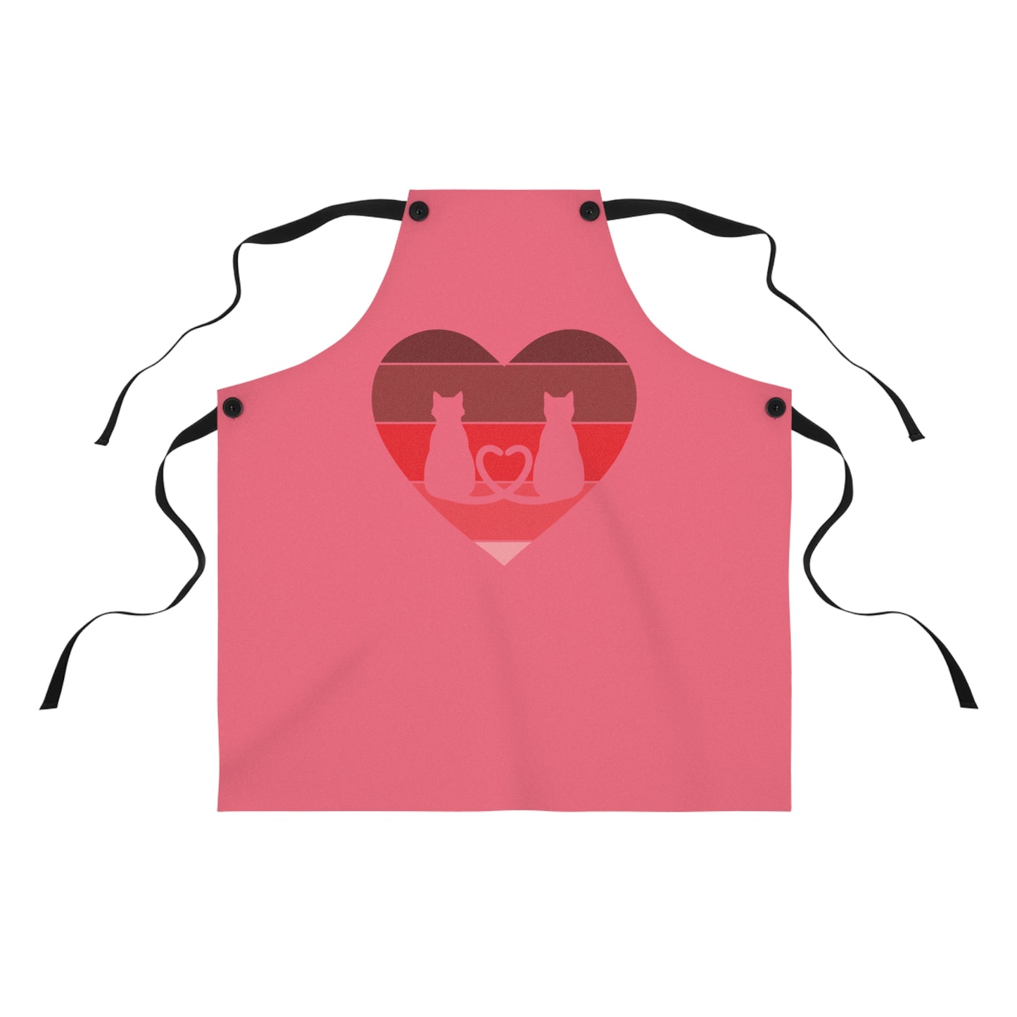 Cat Tail Love Retro Heart Apron
