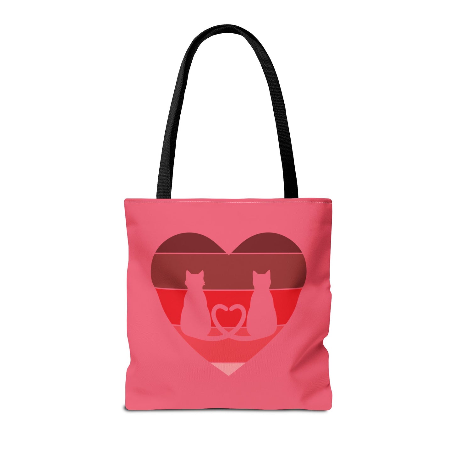 Cat Tail Love Retro Heart Tote Bag