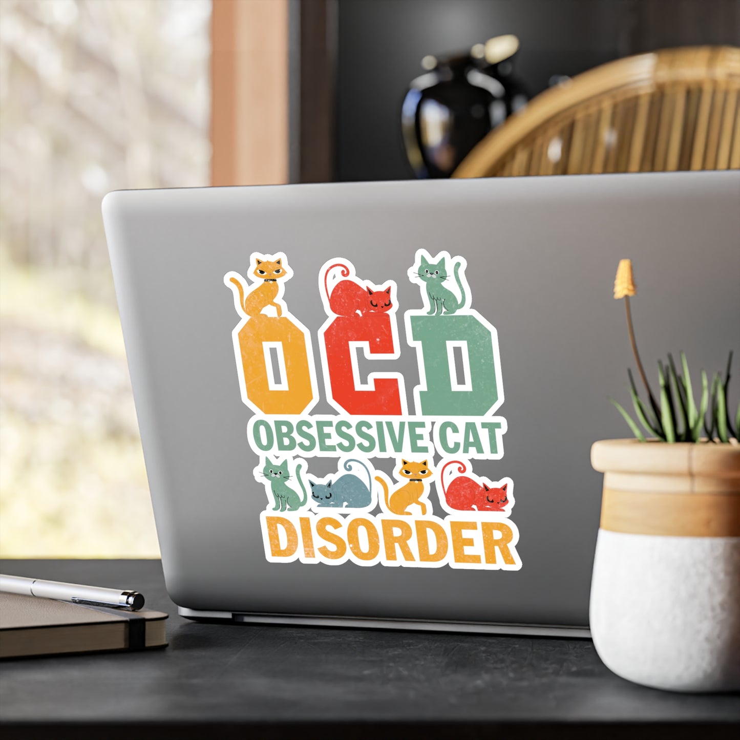 OCD Obsessive Cat Disorder Vinyl Decal