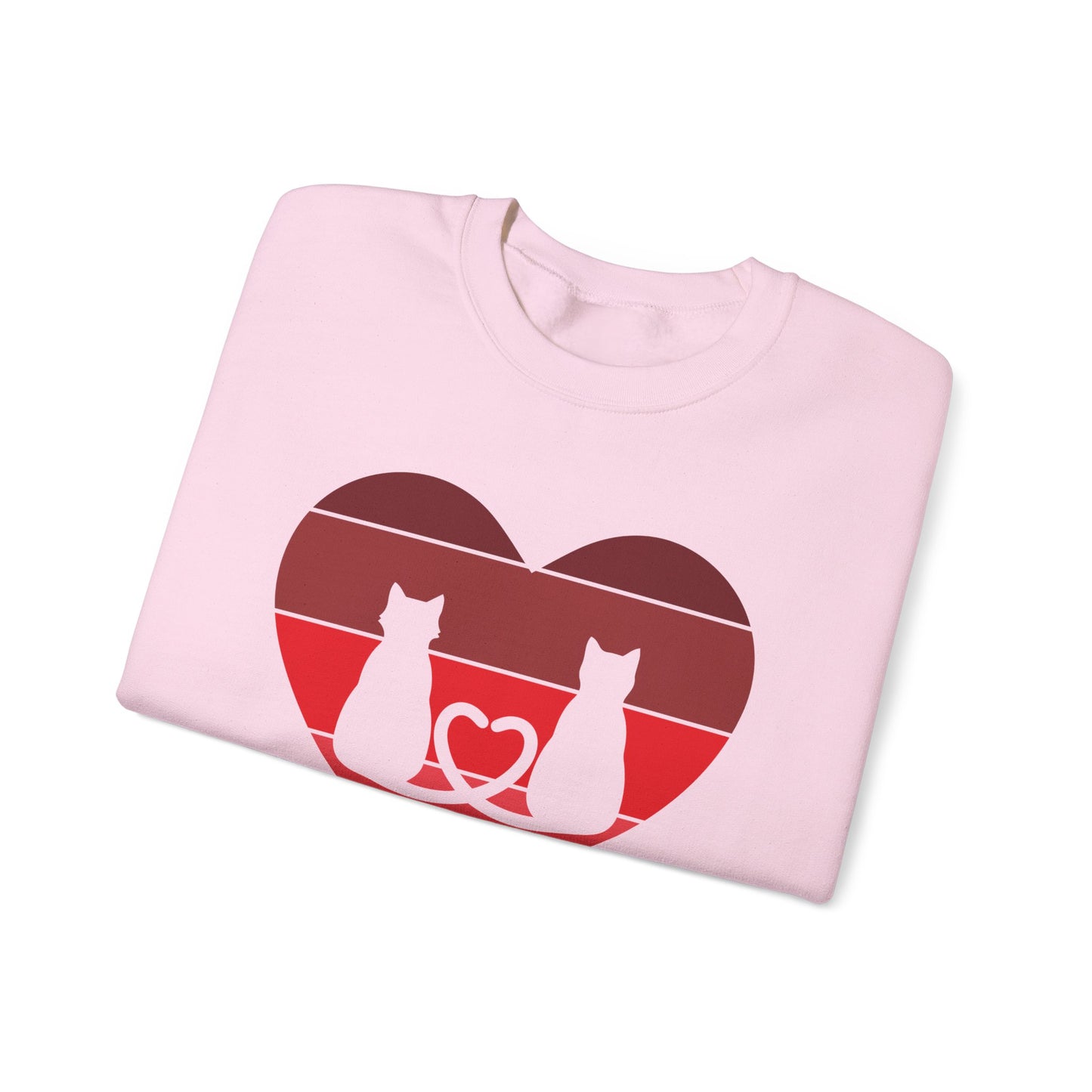 Cat Tail Love Retro Heart Crewneck Sweatshirt