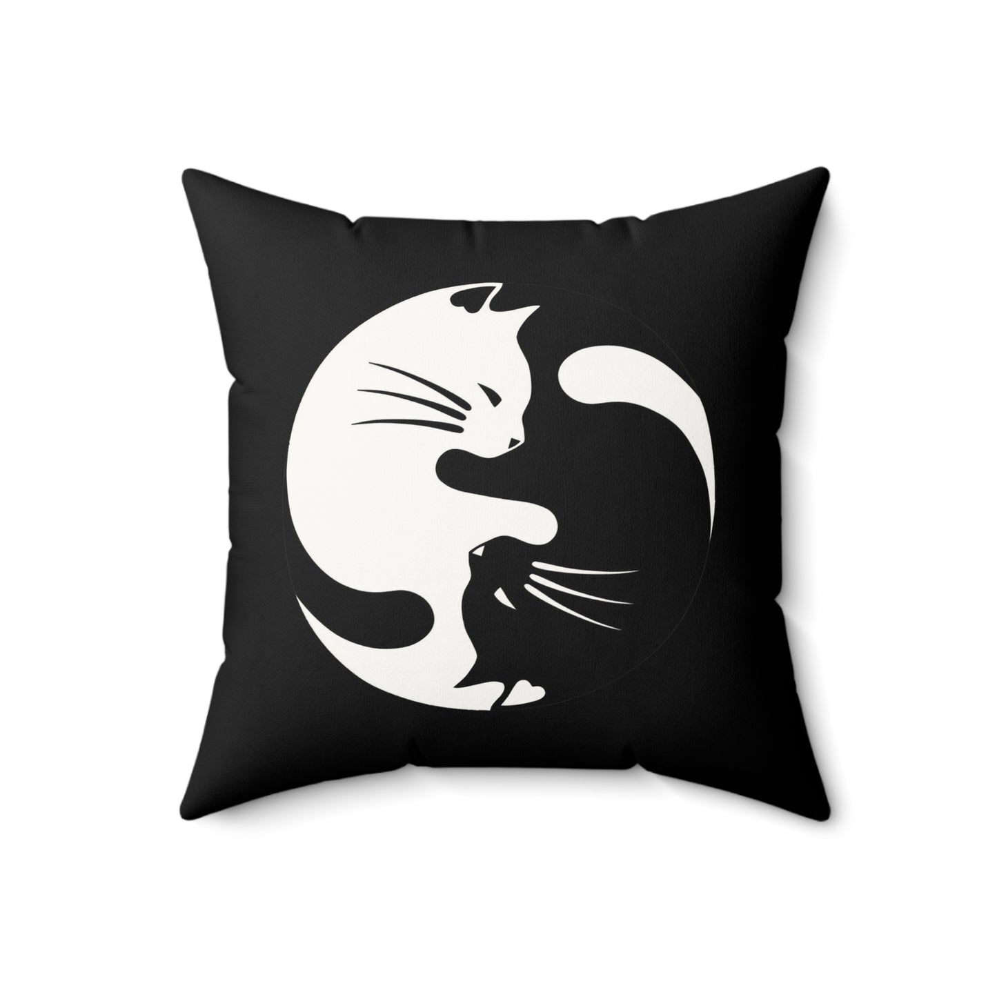 Yin Yang Kitties Faux Suede Square Pillow