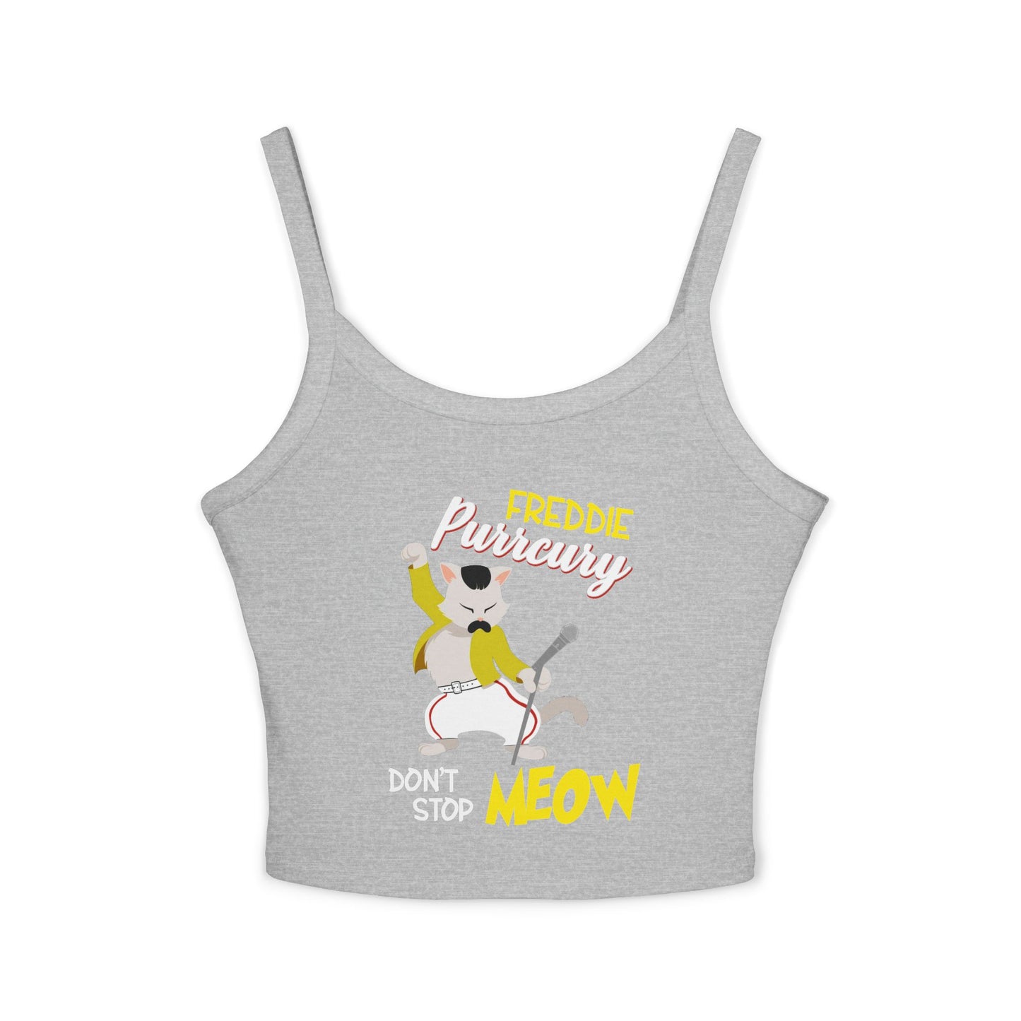 Freddie Purrcury Don't Stop Meow Women's Spaghetti Strap Tank Top