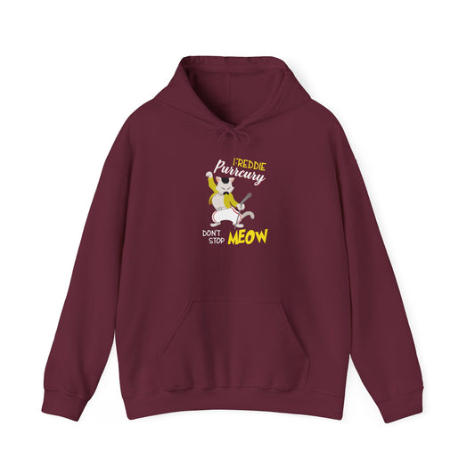 Freddie Purrcury Don’t Stop Meow Hooded Sweatshirt