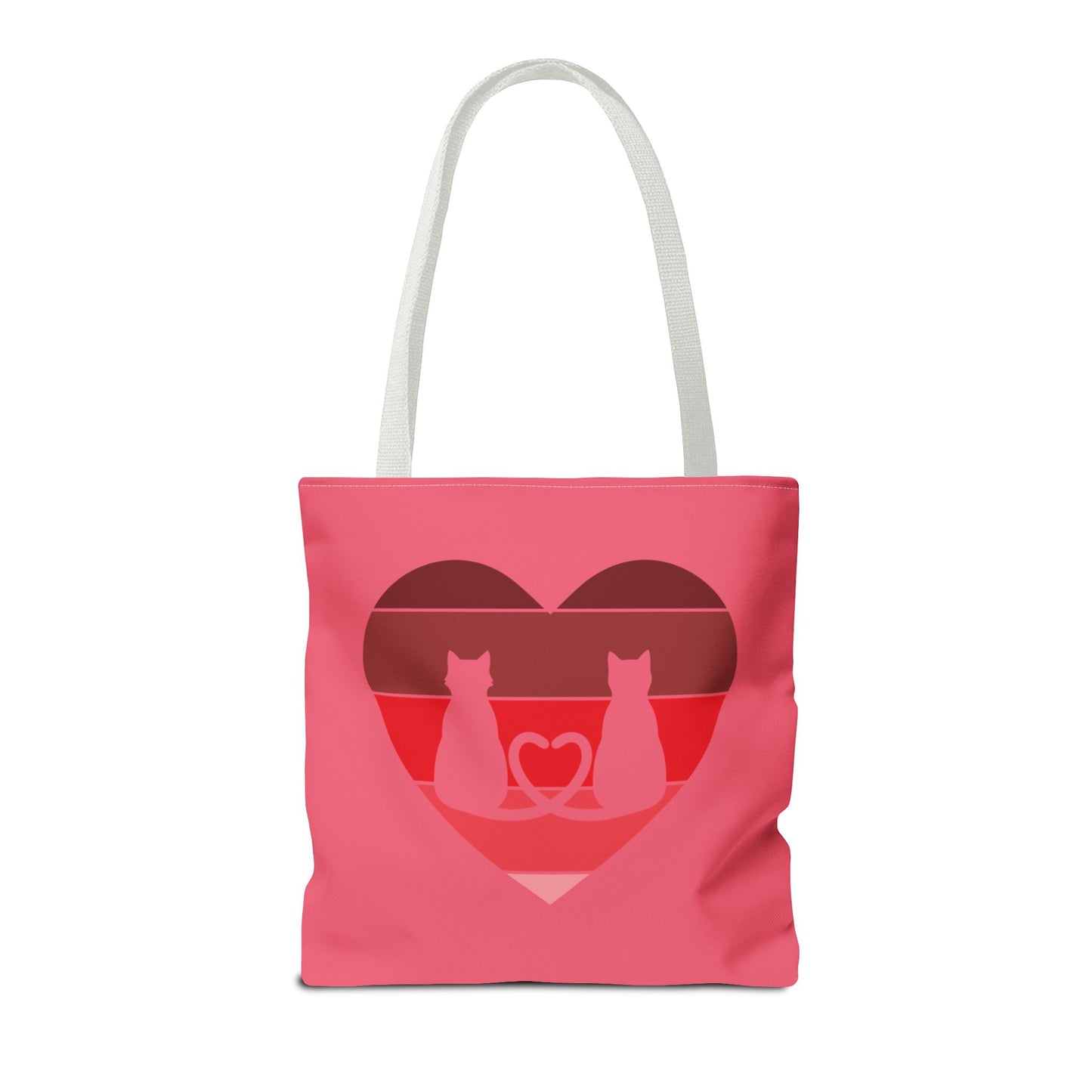 Cat Tail Love Retro Heart Tote Bag