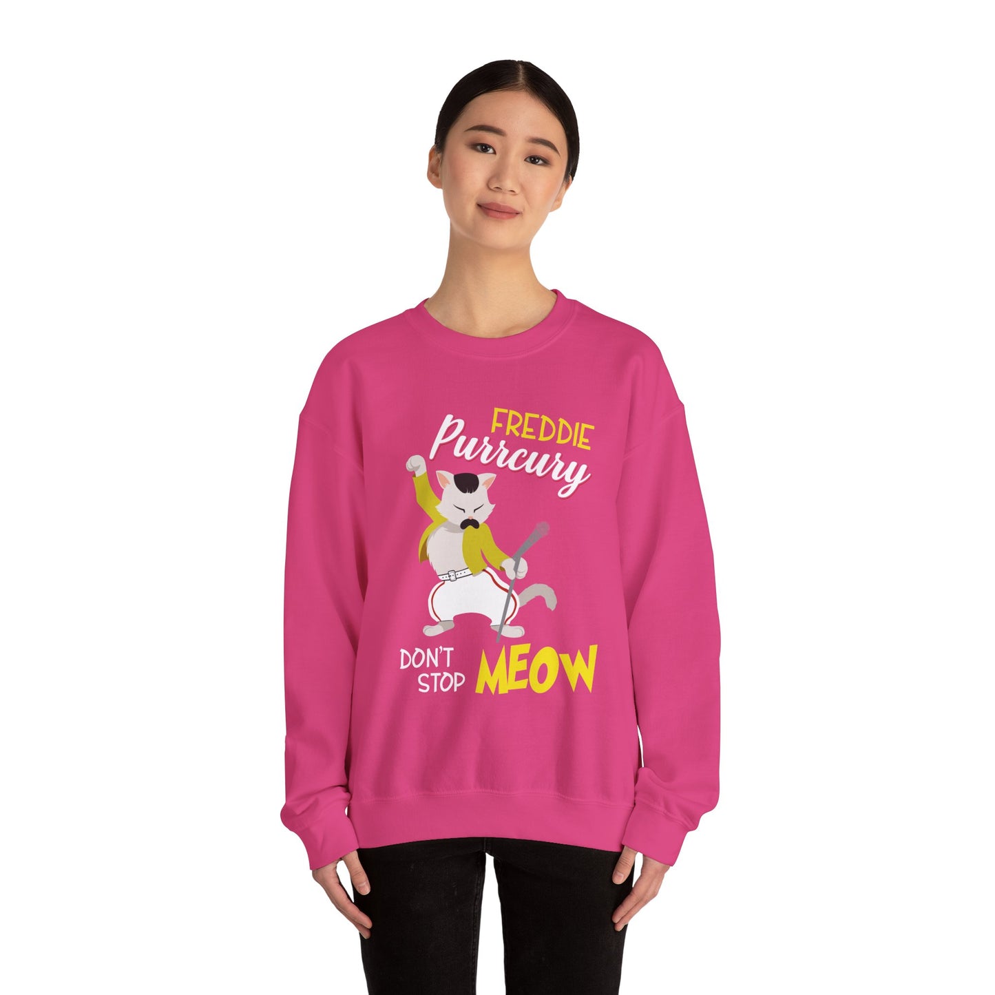 Freddie Purrcury Don’t Stop Meow Crewneck Sweatshirt