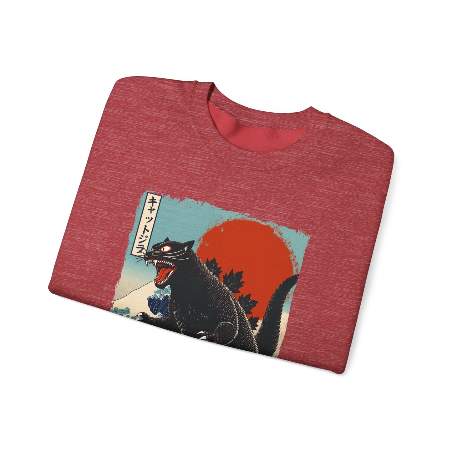 Catzilla Japanese Art Crewneck Sweatshirt