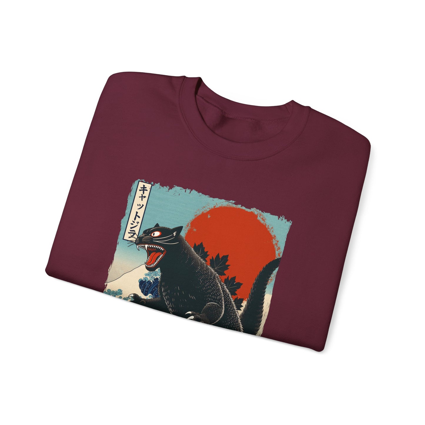 Catzilla Japanese Art Crewneck Sweatshirt