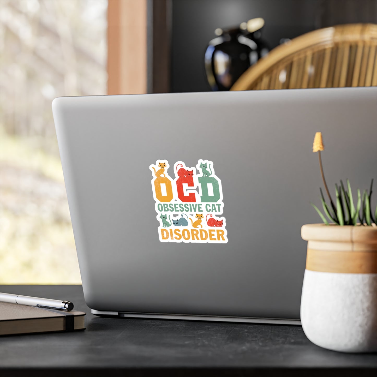 OCD Obsessive Cat Disorder Vinyl Decal