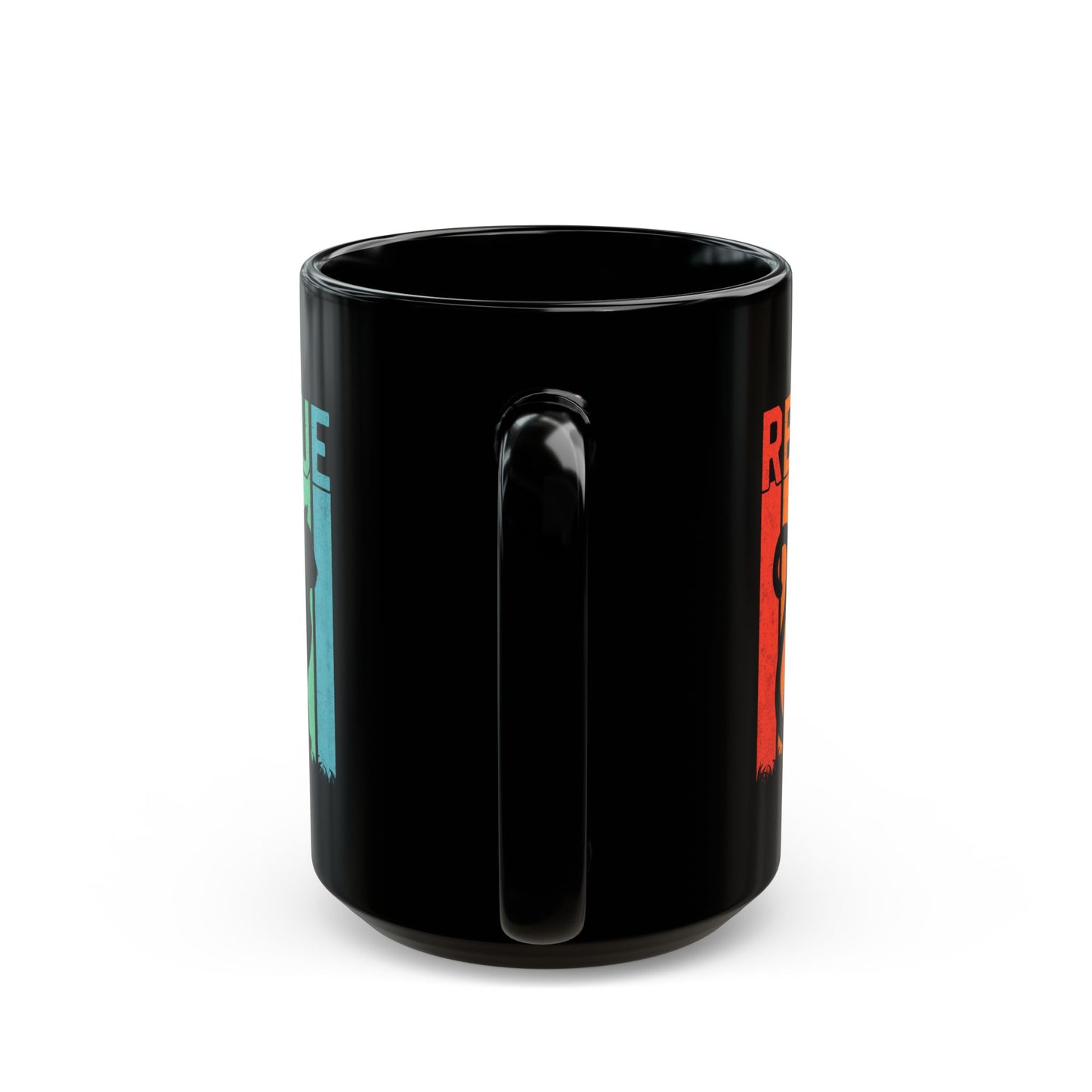 Retro Rescue Cat Black Coffee Mug