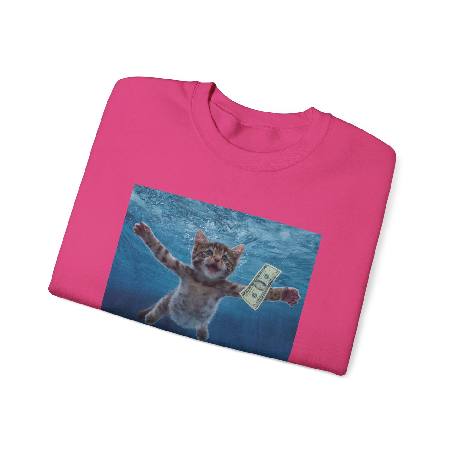 Purrvana Nevermeow Album Cover Crewneck Sweatshirt