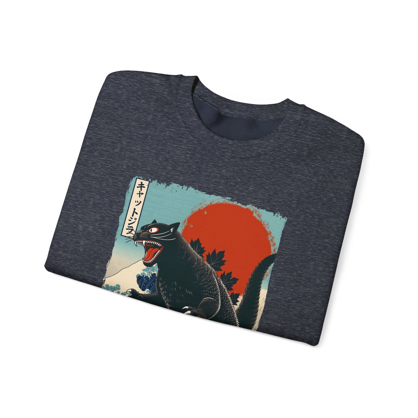Catzilla Japanese Art Crewneck Sweatshirt