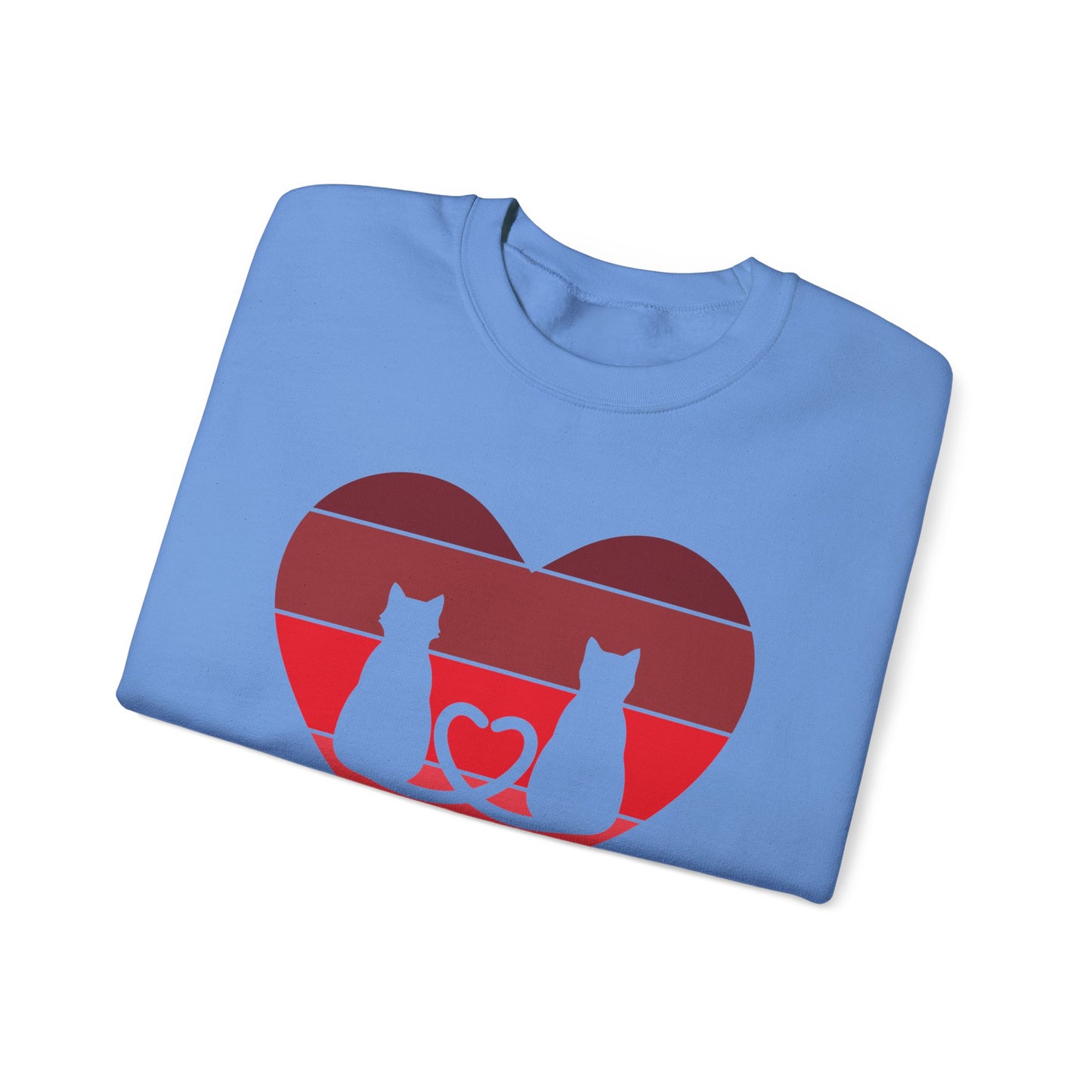 Cat Tail Love Retro Heart Crewneck Sweatshirt