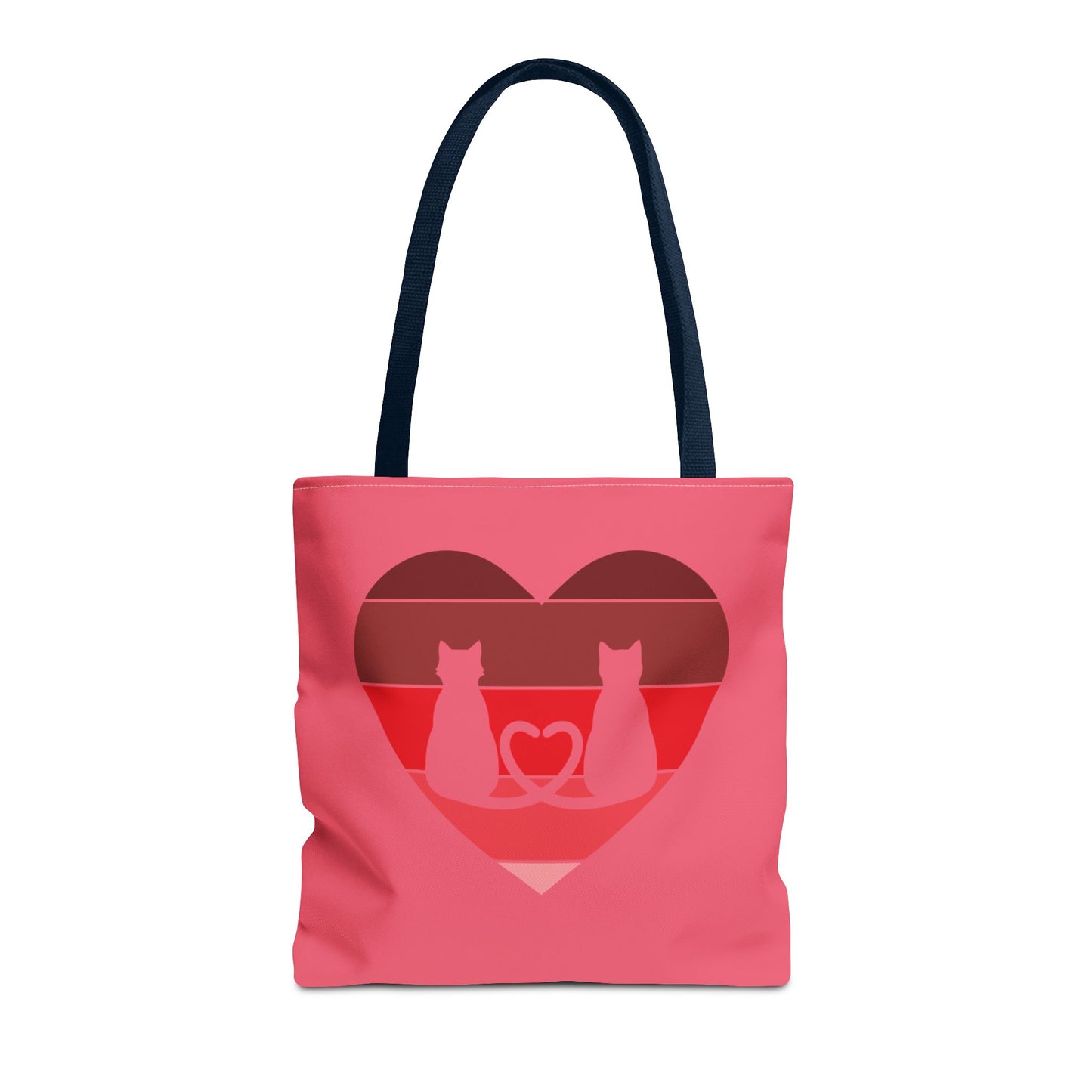 Cat Tail Love Retro Heart Tote Bag
