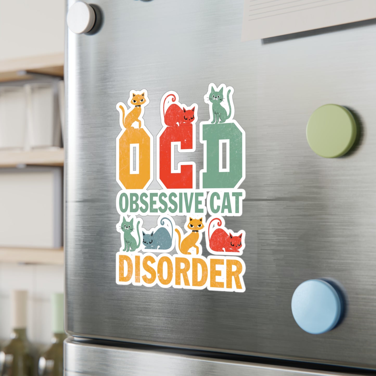 OCD Obsessive Cat Disorder Vinyl Decal